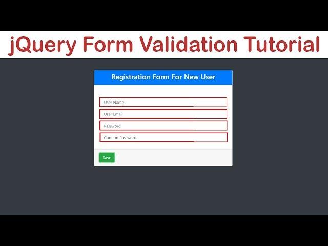 jQuery Form Validation Tutorial