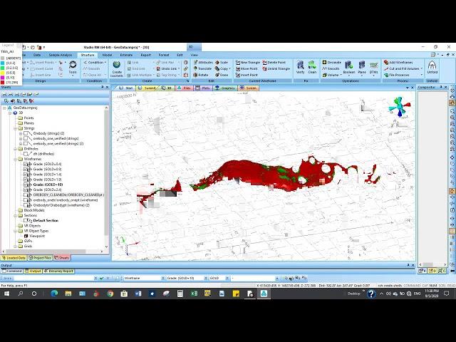 Create Isoshell Wireframes from Drillholes data in Datamine Studio RM