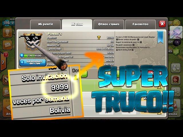 ¿COMO PONER TROFEOS REQUERIDOS QUE QUERAMOS en nuestro CLAN? | EL MEJOR TRUCO EN CLASH OF CLANS |