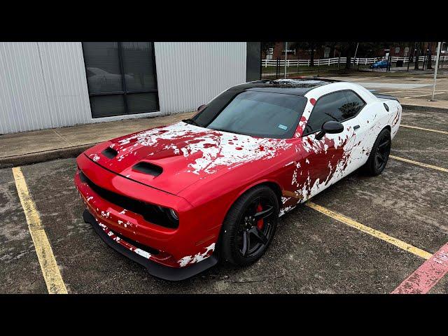 Wrapping a Challenger using a Custom Design Wrap! Full Video!