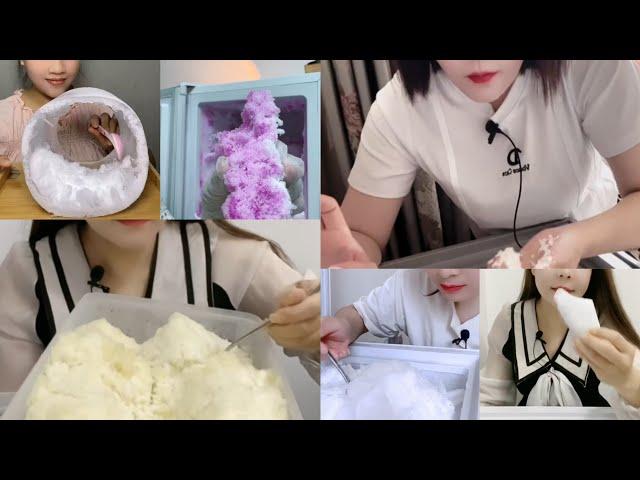 ASMR ICE EATING  | FREEZER FROST ICE | SOFT ICE | CRUSHED ICE | FLAVORED ICE