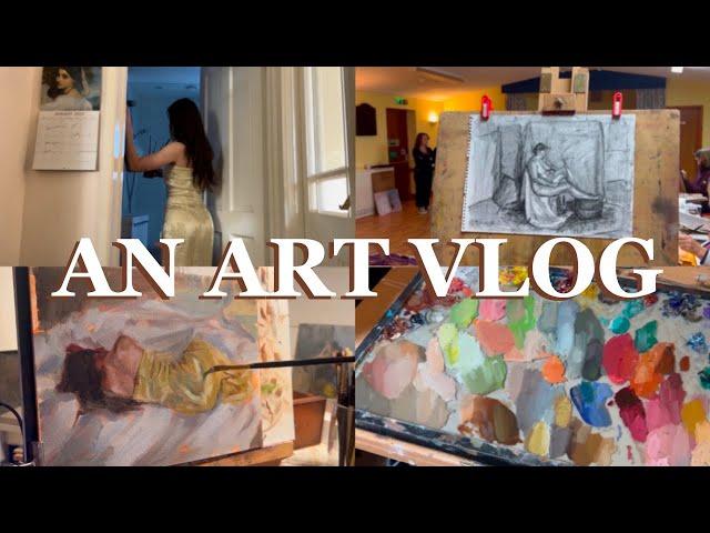 My painting process, life drawing class, art studio things and time off! A week in my life