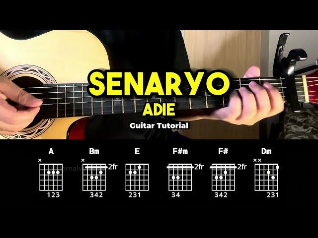 Senaryo - Adie | Easy Guitar Chords Tutorial For Beginners (CHORDS & LYRICS) #guitarlessons