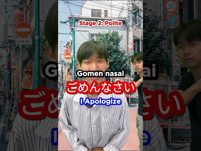 5 Stages of Saying Sorry in Japanese #shorts  #japanese #japan #studyin #japaneselanguage
