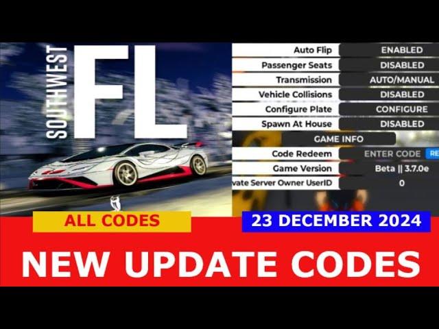 *NEW UPDATE CODES* [WINTER UPDATE] Southwest Florida Beta ROBLOX | ALL CODES | DECEMBER 23, 2024