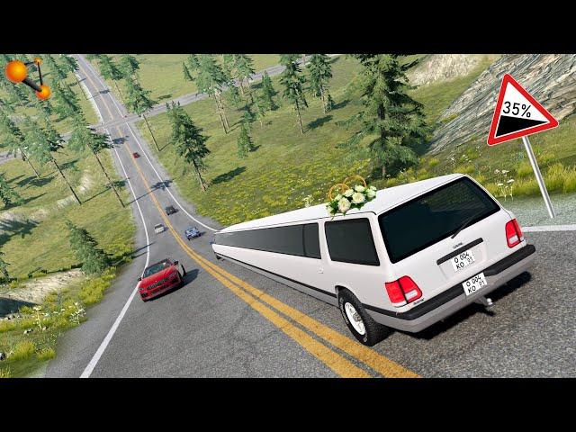 СВАДЬБА БЕЗ ТОРМОЗОВ! ЛИМУЗИН НА КРУТОМ СПУСКЕ | BeamNG.drive