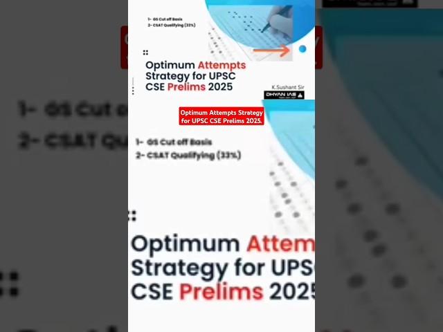 UPSC/IAS CSE Prelims Exam 2025, Optimum Attempts Strategy #iasprelims #iaspreparation #ias #prelims2