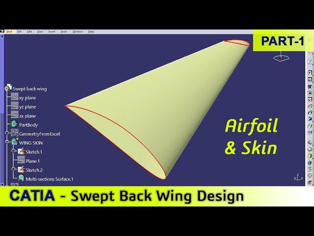 CATIA V5 - Swept back wing design Part 1