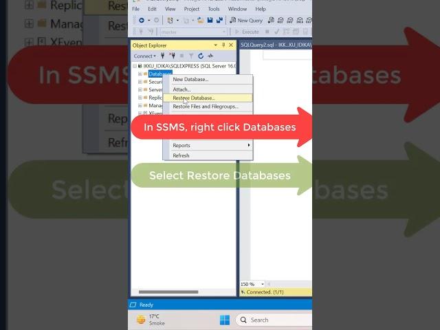 SQL | How to Upload / Restore a Database in SQL Server?