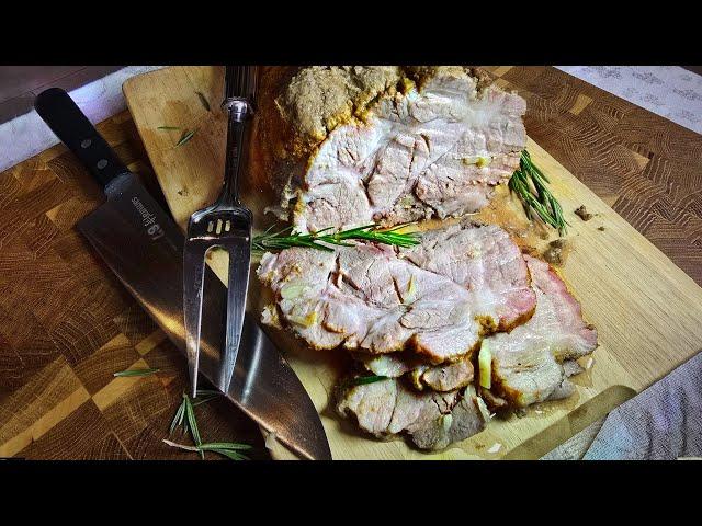 Delicious pork roast in the oven
