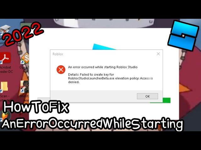 How To Fix An error occurred while starting Roblox Studio 2022 !!! ( Another Ways )