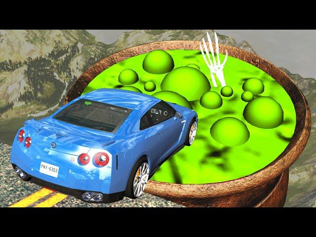 Beamng drive - Car Adventures with Witch, Spooky Witch Pot and Portal into Magic World