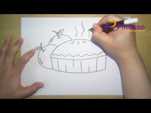 Apple Pie for Thanksgiving Easy Drawing Tutorial