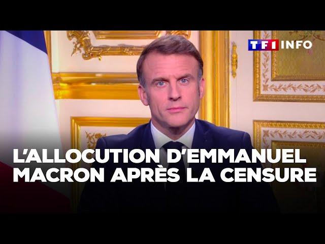 Allocution d'Emmanuel Macron après la censure du gouvernement Barnier｜TF1 INFO