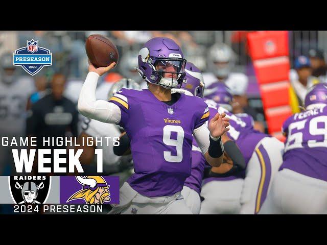 Las Vegas Raiders vs. Minnesota Vikings | 2024 Preseason Week 1 Game Highlights