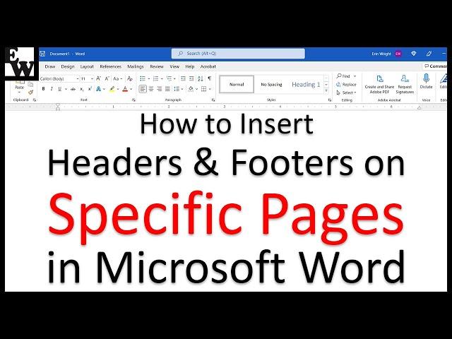 How to Insert Headers and Footers on Specific Pages in Microsoft Word (PC & Mac)