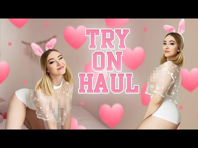 [4K] Transparent Try On Haul | Sheer Top | No Bra | Close Ups