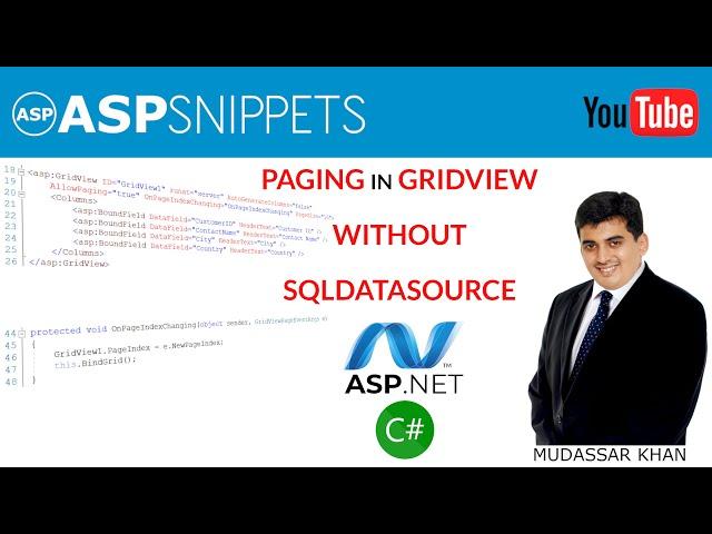 Implement Paging in GridView without DataSource (SqlDataSource) in ASP.Net using C#