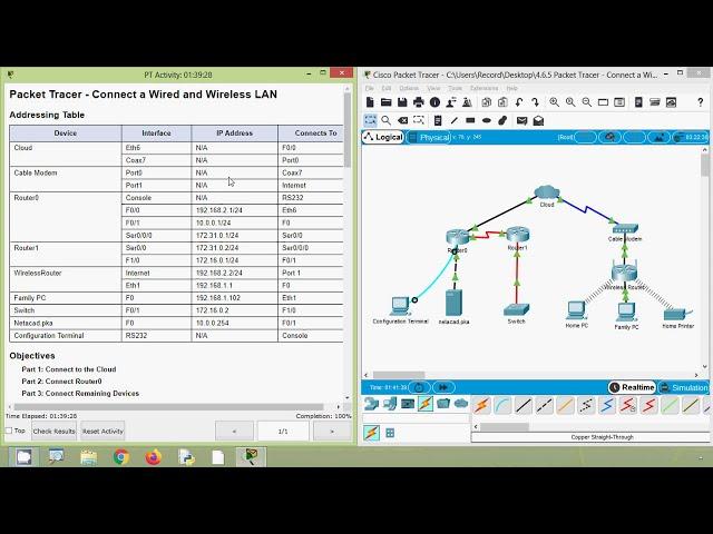 4.6.5 Packet Tracer - Connect a Wired and Wireless LAN