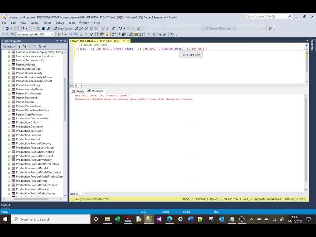 MS SQL tutorial on CONVERT and CAST functions