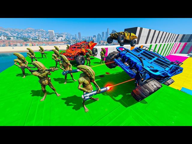 RPG vs COCHES BLINDADOS!! LOS ALIENS ATACAN LOS SANTOS!! - GTA 5 ONLINE