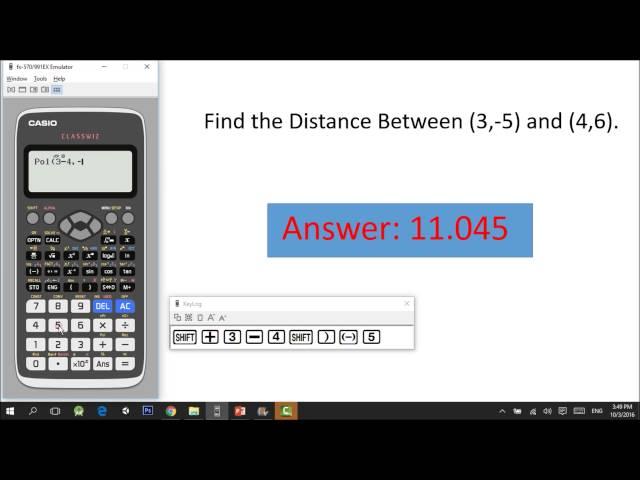 CASIO 991EX - Shortcut in solving Distance between two points.