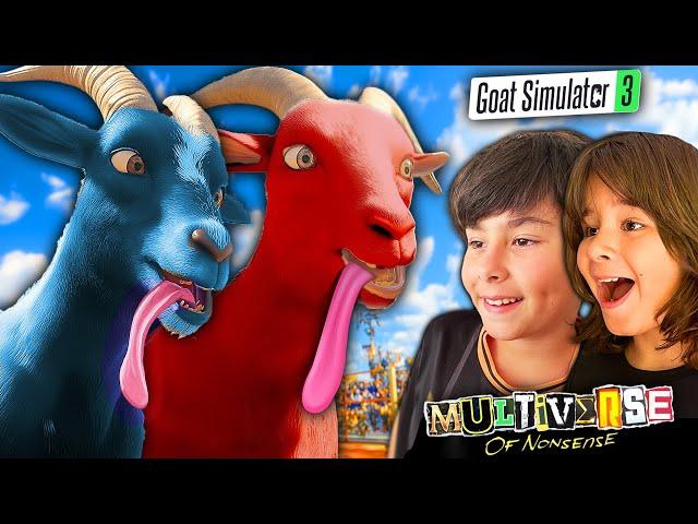 Cabra AZUL Vs. cabra ROJA, Dani y Evan en Goat Simulator 3!!