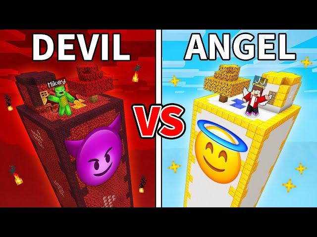 JJ's ANGEL Chunk vs Mikey's DEVIL Chunk Survive Battle in Minecraft - Maizen