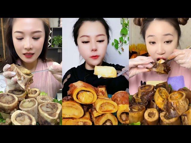 Chinese Food Mukbang Eating Show | Red beef bone marrow | Beef Bone Marrow Challenge #23(P67-69)