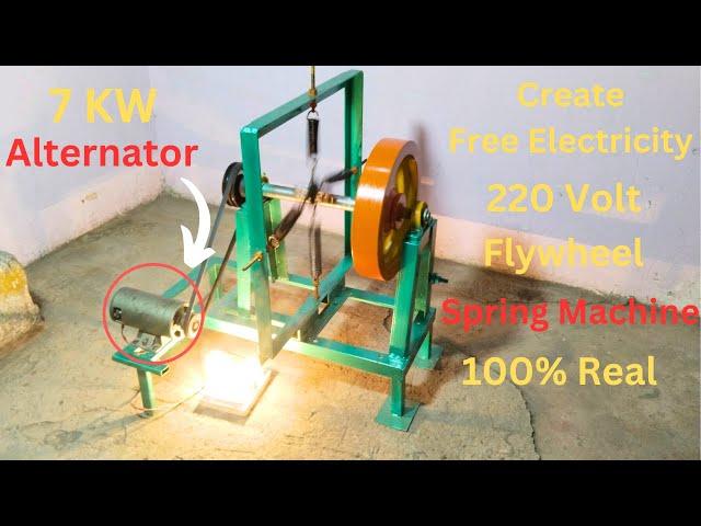 Create a Free Electricity Generator Flywheel Spring Machine for a 220V Free Energy Generator 7KW