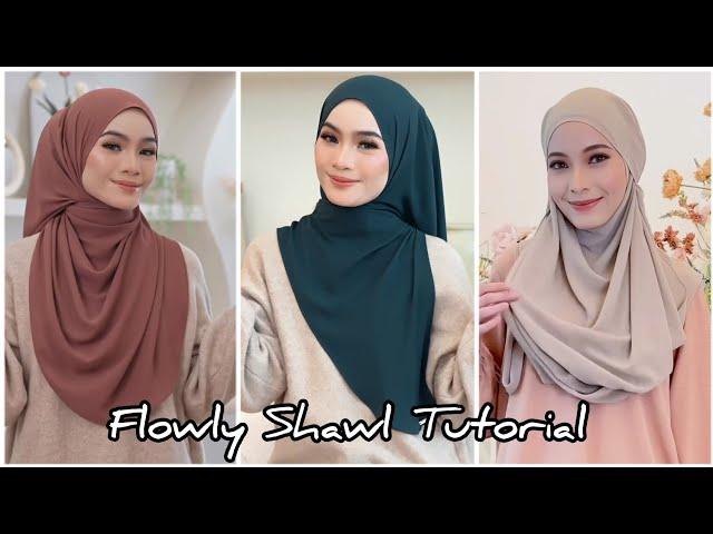 New Hijab Style 2024 । Flowly Shawl Tutorial । Everyday Simple Hijab Tutorial ।