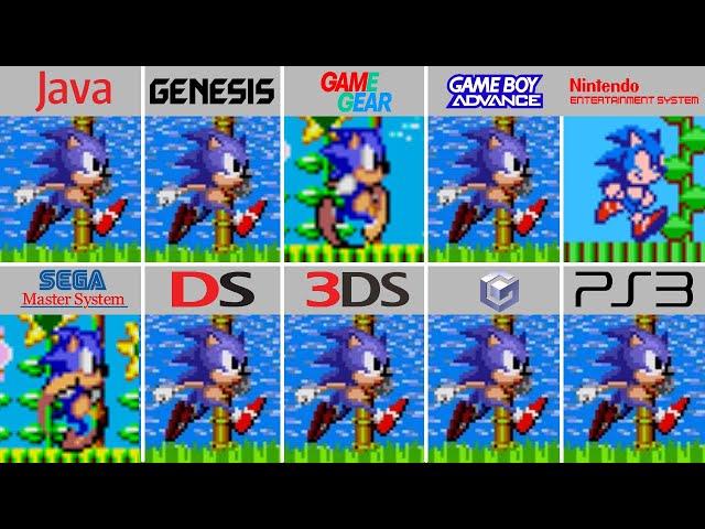 Sonic the Hedgehog (1991) Java vs Genesis vs GameGear vs GBA vs NES vs SMG vs DS vs 3DS vs GC vs PS3