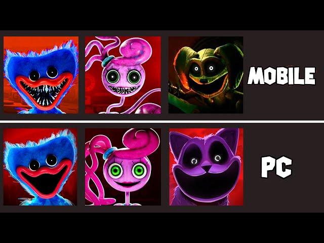 All Versions Poppy Playtime Chapter 3,2,1 Mobile vs All Poppy Playtime Chapter 3,2,1 - PC vs Mobile