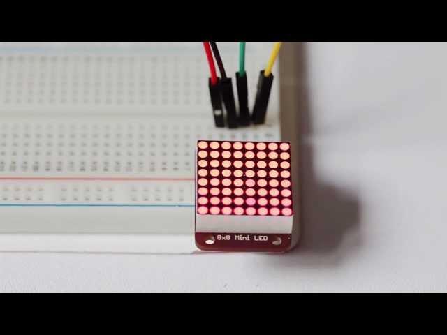 Adafruit Mini 8x8 LED Matrix w/I2C Backpack - Red