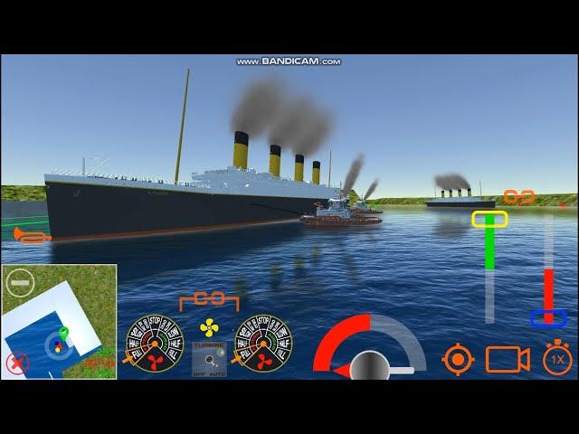 The RMS Titanic arrived at the port Gameplay - Ship Handling Simulator - Ship Mooring 3D