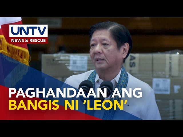 Mga lugar na posibleng salantain ng Super Typhoon ‘Leon’ pinaghahanda ni Pang. Marcos Jr.