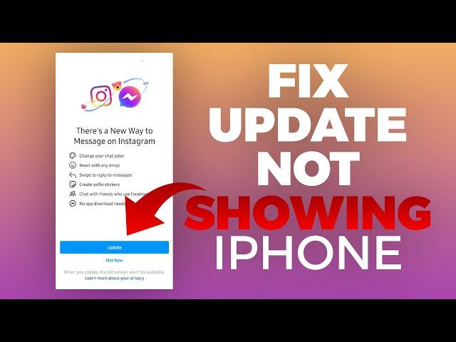 How To Fix Instagram Messenger Update Not Showing iPhone