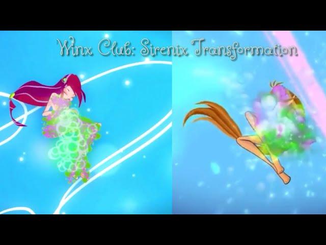 Winx Club:2D Sirenix With Roxy(ButterflyKids)Daphne,Iris and Alyssa (Cosmos Creations)Transformation