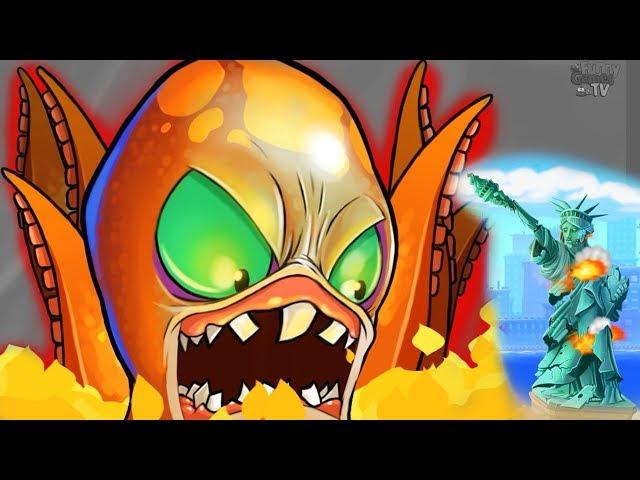 A giant OCTOPUS is attacking AMERICA! Funny video for children game about an Octopus