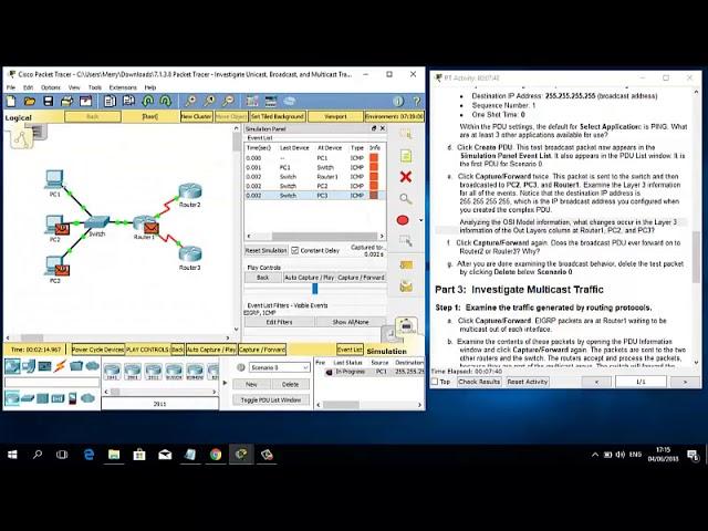 7 1 3 8 Packet Tracer   Investigate Unicast, Broadcast, and Multicast Traffic