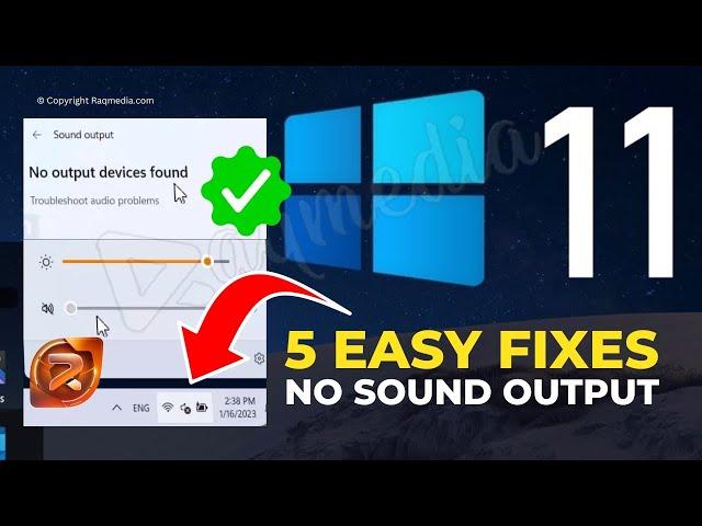 How To Fix No Audio Output Device Is Installed in Windows 11 (( No Sound 5 Ways ))