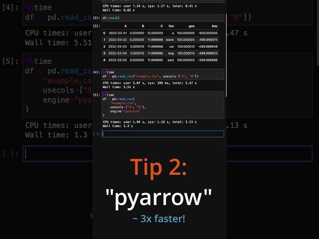 Pandas Essentials: Blazing fast CSV loading! #python #programming #coding #pandas