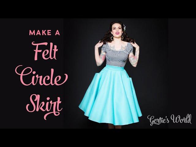 Circle Skirt with BIG POCKETS Sewing Tutorial, Charm Stanwyck Skirt Hack with Gertie