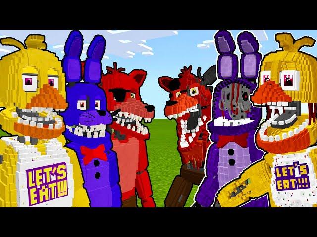 СЛОМАННЫЕ АНИМАТРОНИКИ ПРОТИВ НОВЫХ ФНАФ МАЙНКРАФТ fnaf minecraft