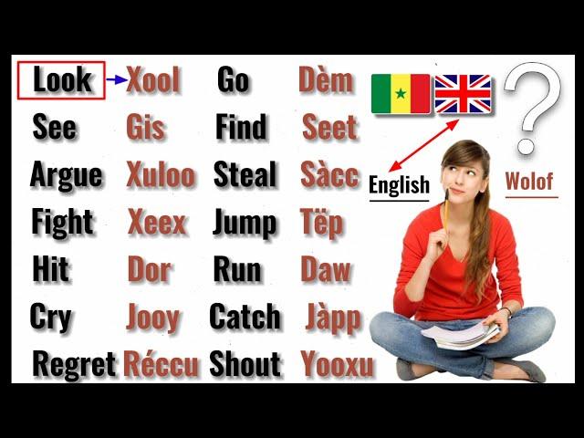 wolof anglais | learning English | 80 verbs in English.