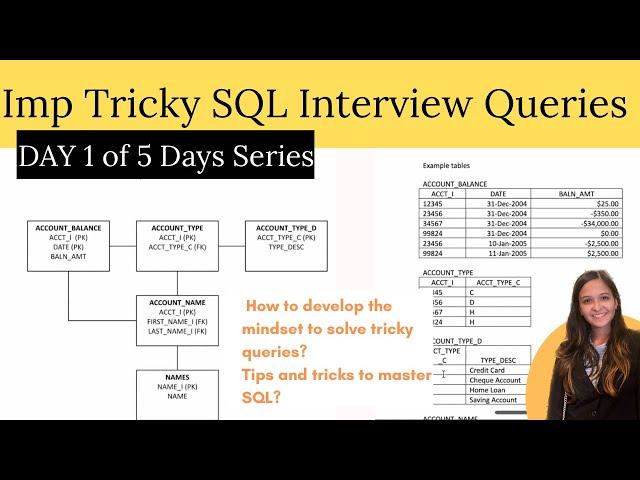 Day 1: Solving TRICKY SQL Interview Queries | SQL Query Interview Questions