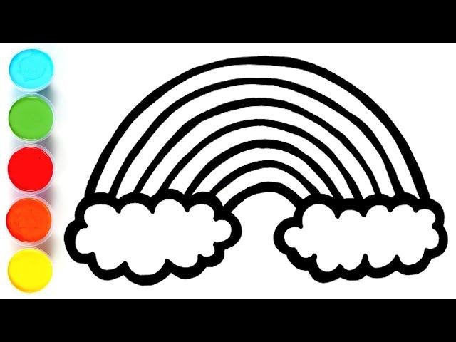 Rainbow Clouds Drawing, Painting & Coloring for Kids, Toddlers | Come & Draw With Me