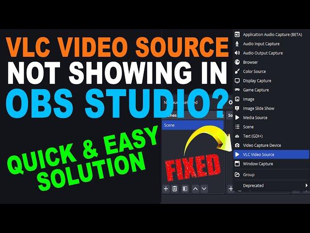 Fix VLC Video Source Not Showing in OBS Studio | Quick & Easy Solution