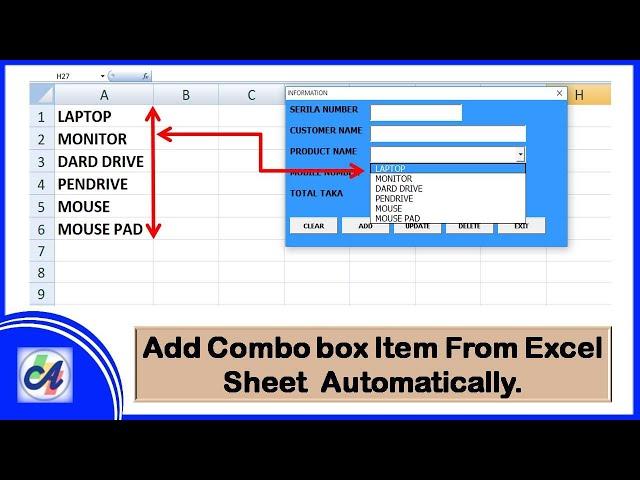 Excel VBA - Add Data to Combobox Automatically From Excel Sheet.