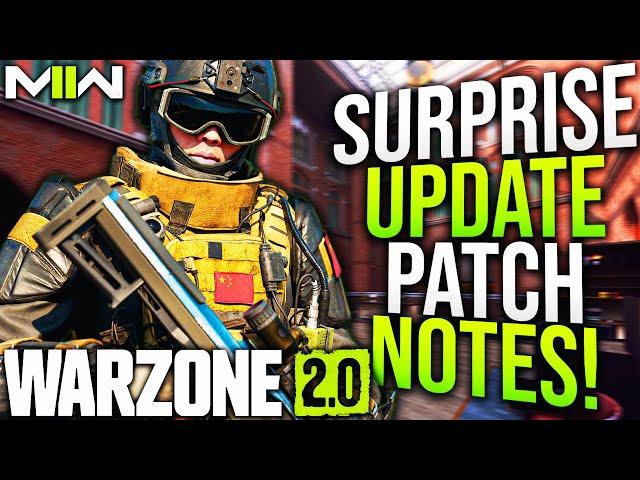 WARZONE 2: New SURPRISE UPDATE PATCH NOTES (MW2 New Update)